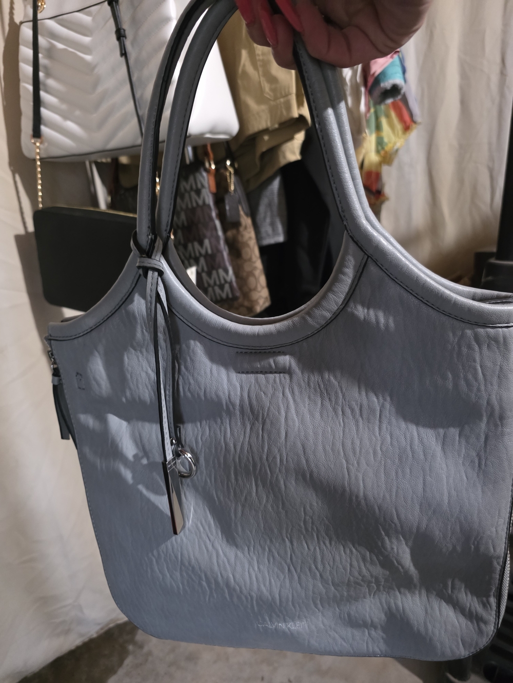 Calvin Klein Light Blue Leather Tote